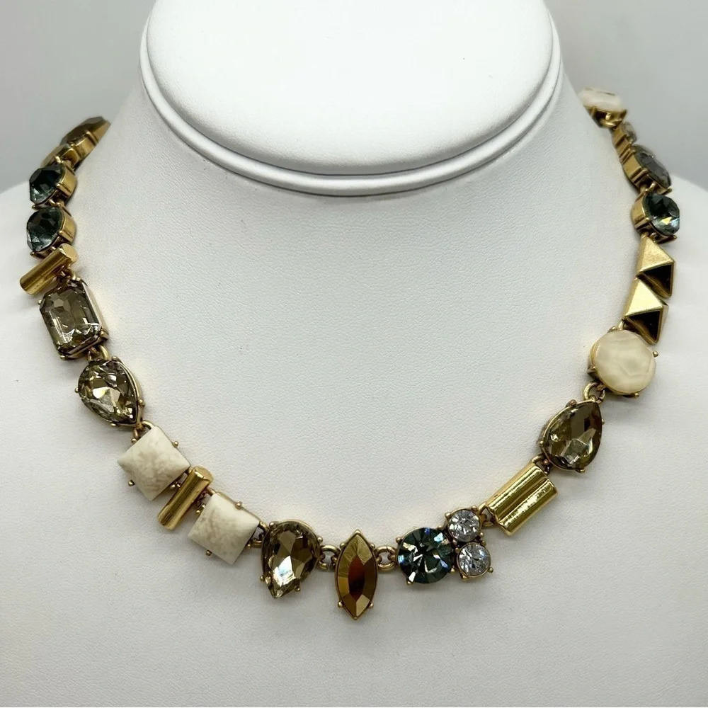 J. Crew Jeweled Mixed Media Necklace